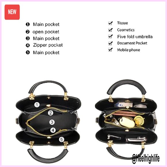 Small PU Leather Crossbody Shoulder Bag with Metal Pendant, 9x4x7 Inches - Picture 5 of 7